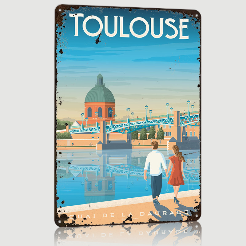 툴루즈 프랑스 프린트 금속 포스터 맞춤형 벽 장식 레트 - Retro Gaming Toulouse 리뷰 및 가격