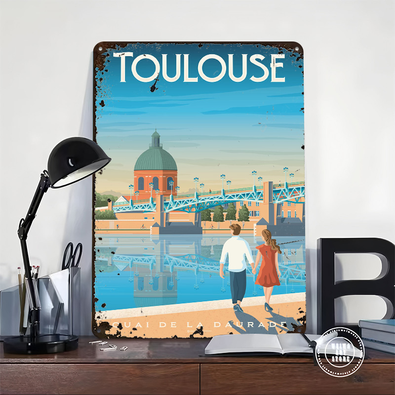 툴루즈 프랑스 프린트 금속 포스터 맞춤형 벽 장식 레트 - Retro Gaming Toulouse 리뷰 및 가격